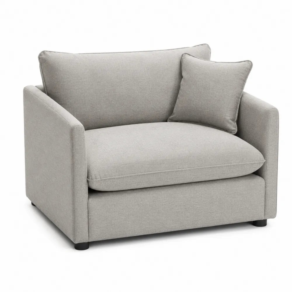 Sofa tapicerowana szara poliester 125x95x85 cm