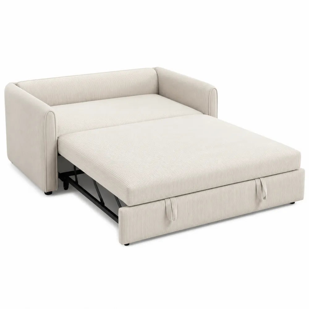 Sofa Rozkładana Kremowa 200x150x85 cm