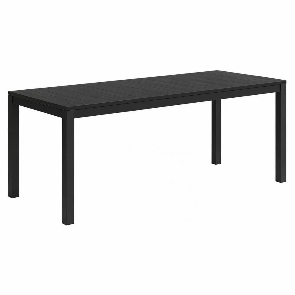Stół ogrodowy metalowy czarny 180x90x75 cm