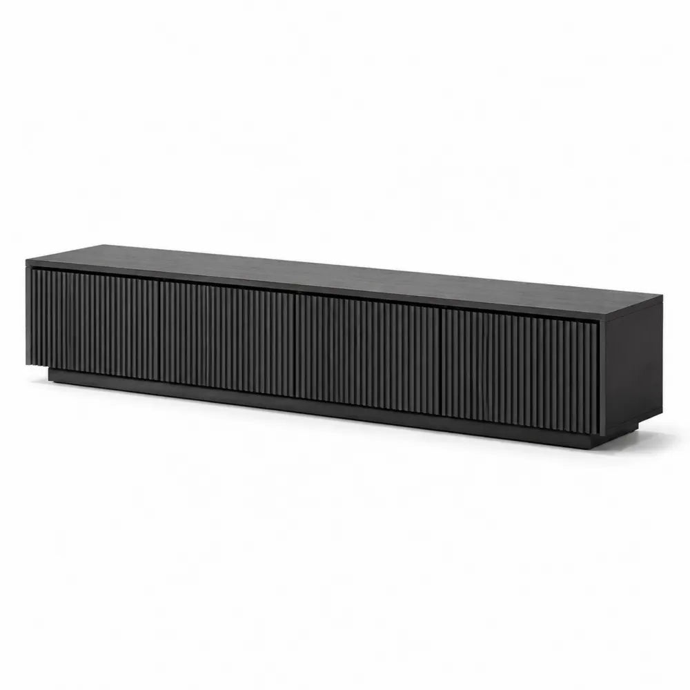 Szafka RTV czarna MDF 180x40x30 cm