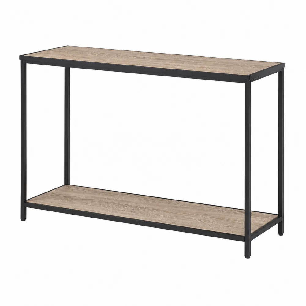 Konsola z metalową ramą i drewnianym blatem 100x30x75 cm