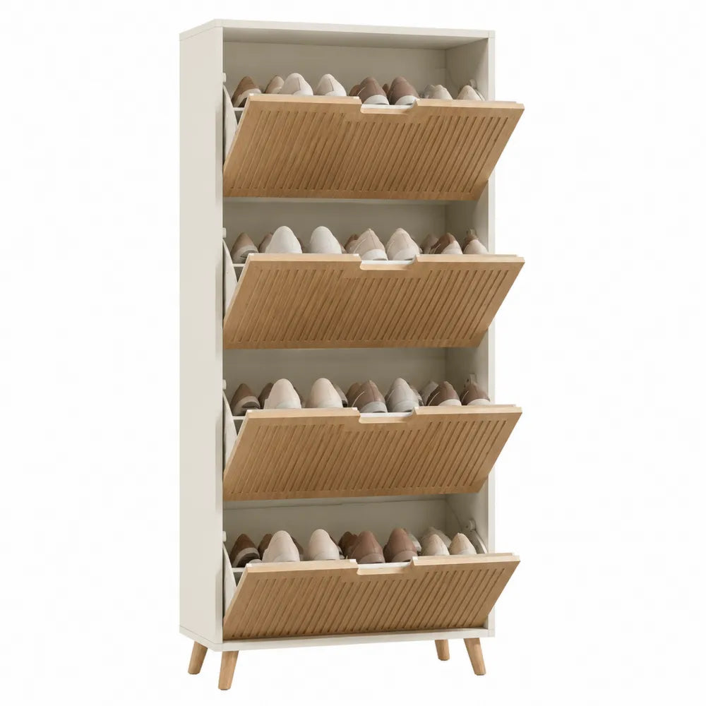 Szafka na buty z MDF i Sosny 4 poziomy 100x30x180 cm