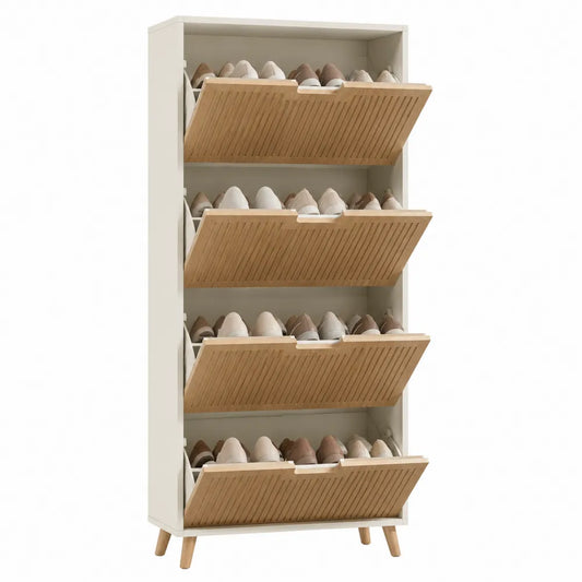 Szafka na buty z MDF i Sosny 4 poziomy 100x30x180 cm