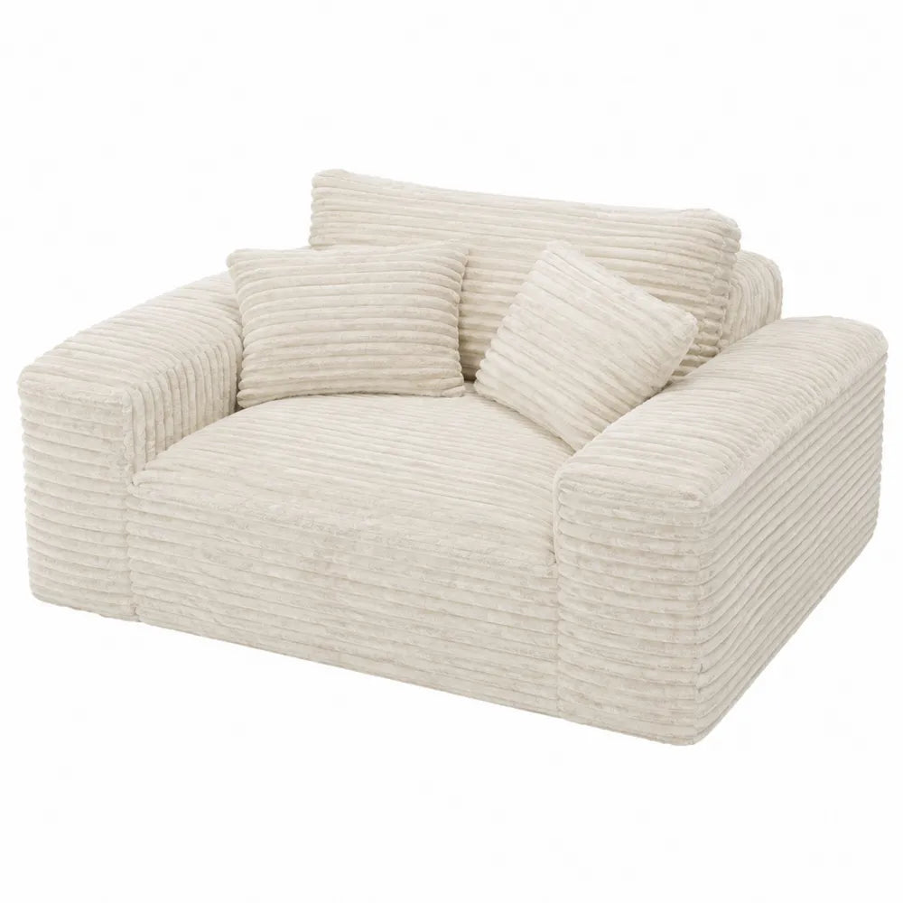 Sofa sztruksowa kremowa z poduszkami