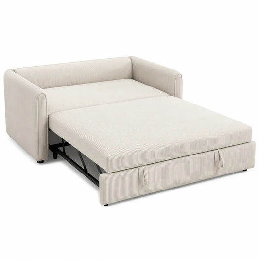 Sofa Rozkładana Kremowa 200x150x85 cm