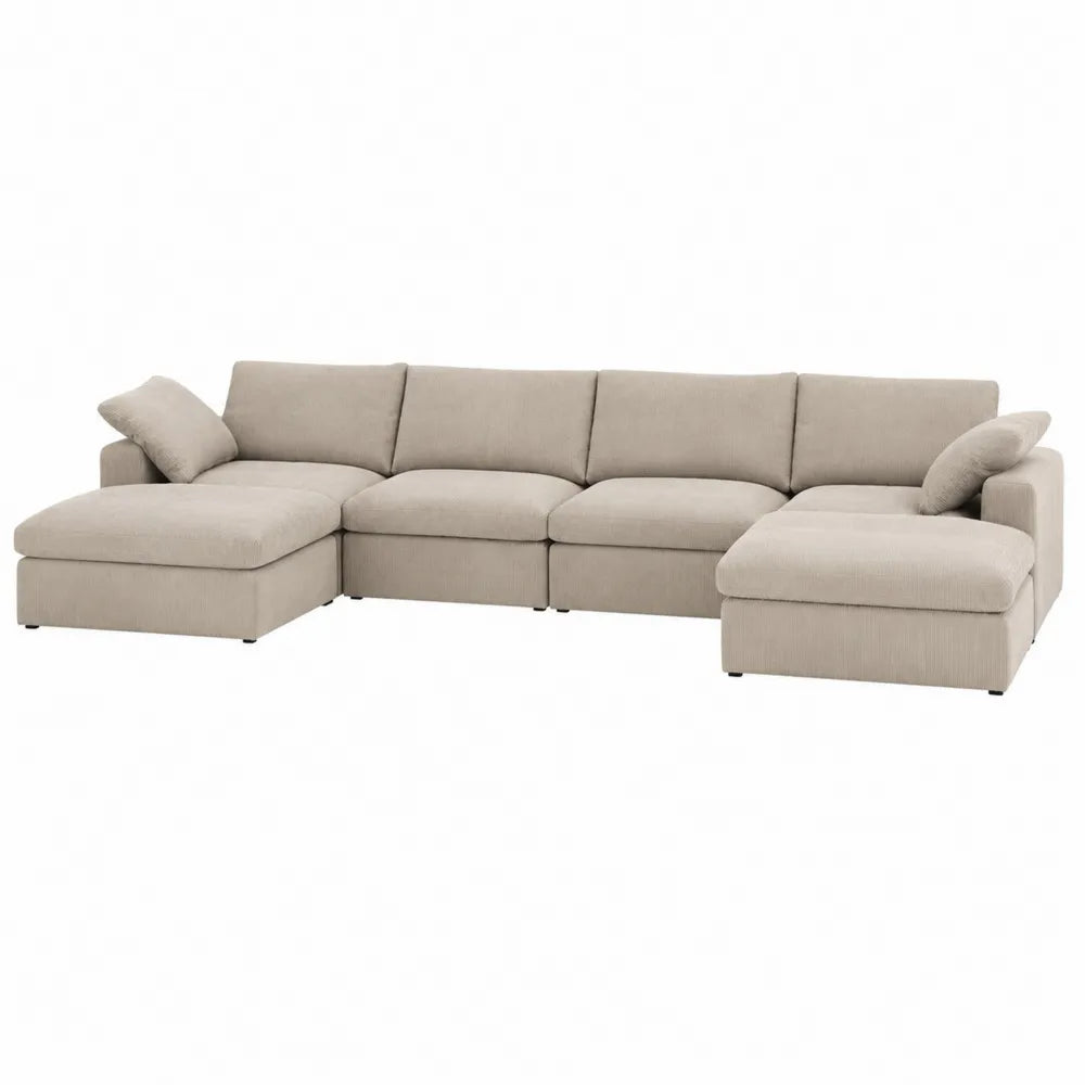 Narożnik modułowy z tkaniny 420 cm Beżowy