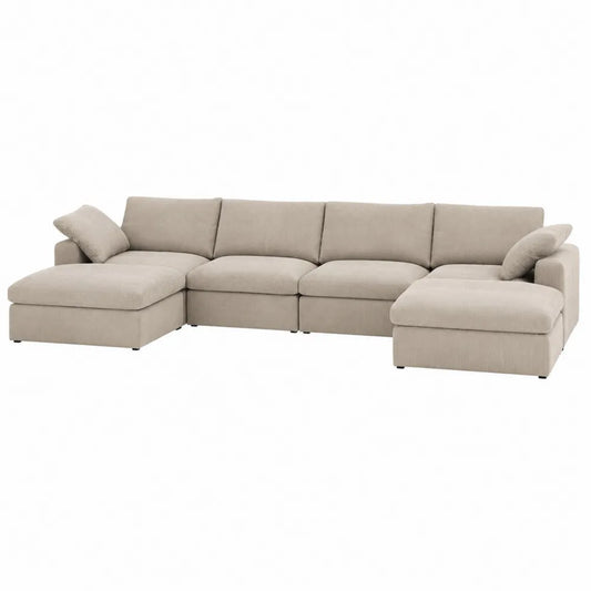 Narożnik modułowy z tkaniny 420 cm Beżowy